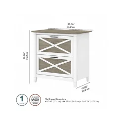 File Cabinets*Bush Furniture Key West 2-Drawer Lateral File Cabinet, Letter/Legal, Shiplap Gray/Pure White, 30