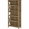 Bookcases*Bush Furniture Key West 66"H 5-Shelf Bookcase with Adjustable Shelves, Reclaimed Pine Laminated Wood (KWB132RCP-03)