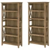 Bookcases*Bush Furniture Key West 66"H 5-Shelf Bookcase with Adjustable Shelves, Reclaimed Pine Laminated Wood, 2/Set (KWS046RCP)