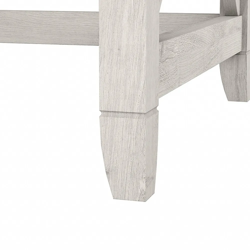 L-Desks*Bush Furniture Key West 60"W L Shaped Desk with Mid Back Tufted Office Chair, Linen White Oak (KWS045LW)