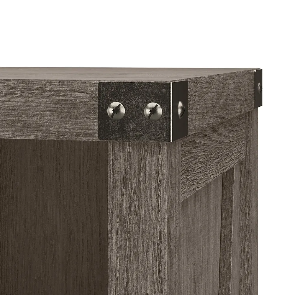 Bookcases*Bush Furniture Knoxville 72"H 5-Shelf Bookcase with Door, Restored Gray (CGB118RTG-03)