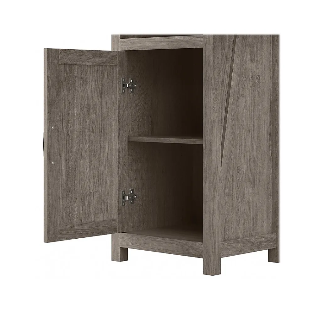 Bookcases*Bush Furniture Knoxville 72"H 5-Shelf Bookcase with Door, Restored Gray (CGB118RTG-03)