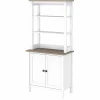 Bookcases*Bush Furniture Mayfield 5-Shelf 66"H Standard Bookcase with Doors, Pure White/Shiplap Gray (MAY019GW2)