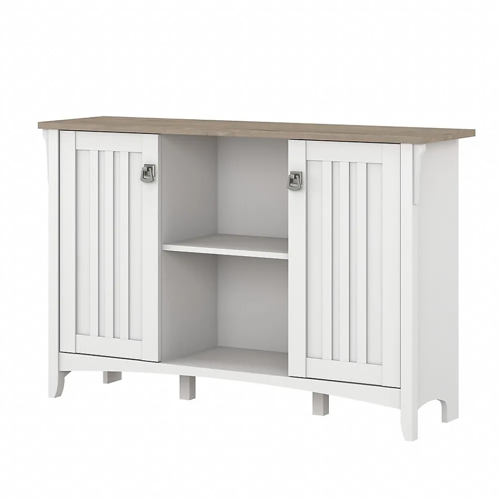 Storage Cabinets*Bush Furniture Salinas 29.96" Accent Storage Cabinet with 3 Shelves, (SAS147G2W-03) Shiplap Gray/Pure White