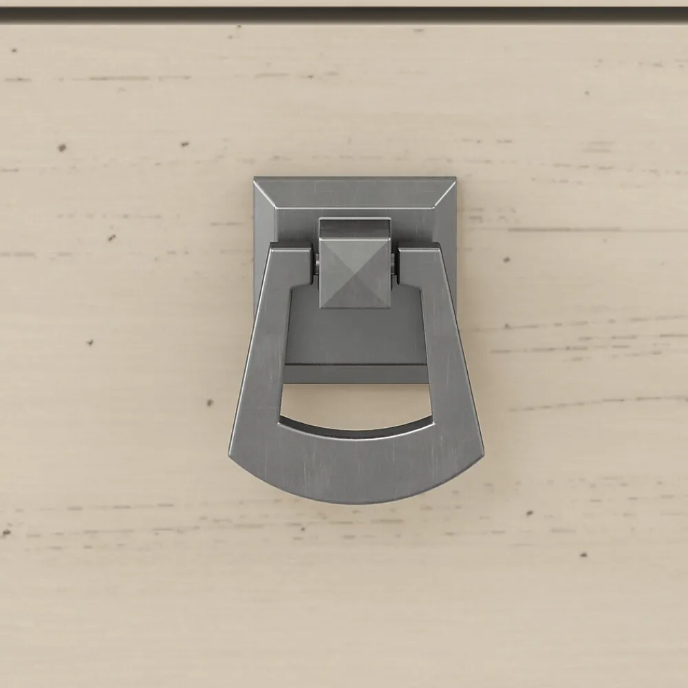 Office Desks*Bush Furniture Salinas 60"W L Shaped Desk with Lateral File Cabinet and 5 Shelf Bookcase, (SAL003AW) Antique White