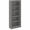 Bookcases*Bush Furniture Saratoga 72"H 5-Shelf Bookcase with Adjustable Shelves, Modern Gray Laminate (W1655C-03)