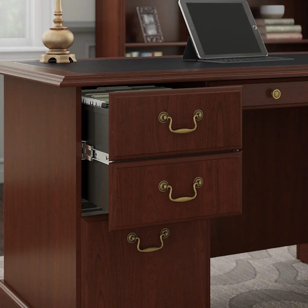 Corner Desks*Bush Furniture Saratoga 66"W Executive Desk with Drawers, Harvest Cherry/Black (EX45666-03K)