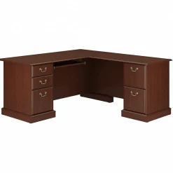 Corner Desks*Bush Furniture Saratoga 66"W L Shaped Computer Desk with Drawers, Harvest Cherry (EX45670-03K)