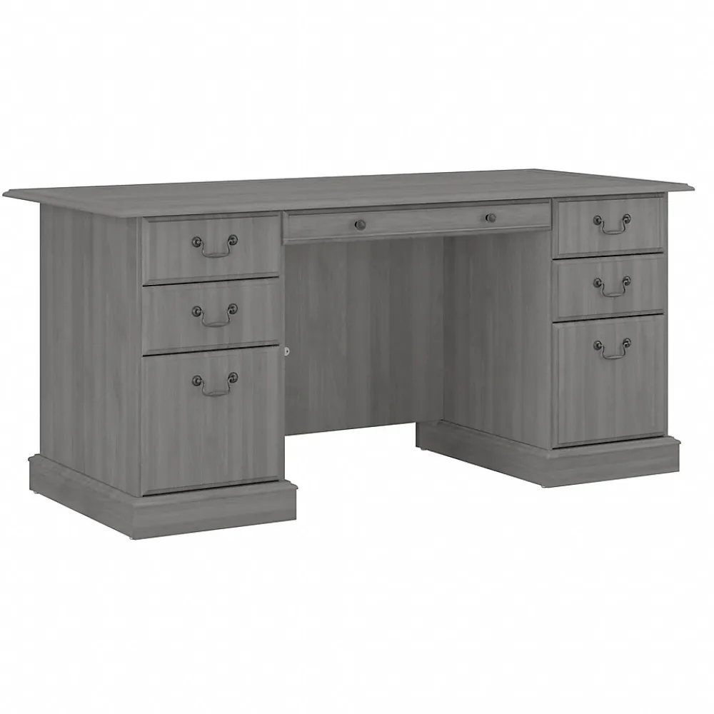 Office Desks*Bush Furniture Saratoga 66"W Wood Executive Desk, Modern Gray (EX45866-03K)