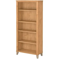 Bookcases*Bush Furniture Somerset 65.21"H 5-Shelf Bookcase with Adjustable Shelves, Laminate (WC81465) Maple Cross