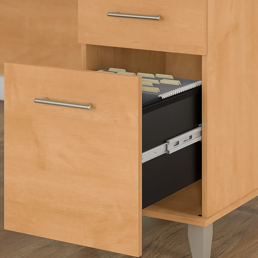 L-Desks*Bush Furniture Somerset 72"W L Shaped Desk with Hutch, (SET001MC) Maple Cross