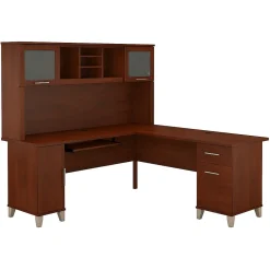 Computer Desks*Bush Furniture Somerset 72"W L Shaped Desk with Hutch, (SET001HC) Hansen Cherry