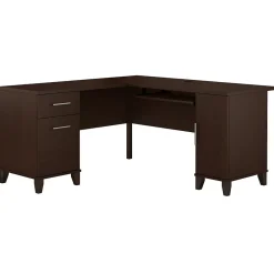 L-Desks*Bush Furniture Somerset 60"W L Shaped Desk with Storage, (WC81830K) Mocha Cherry
