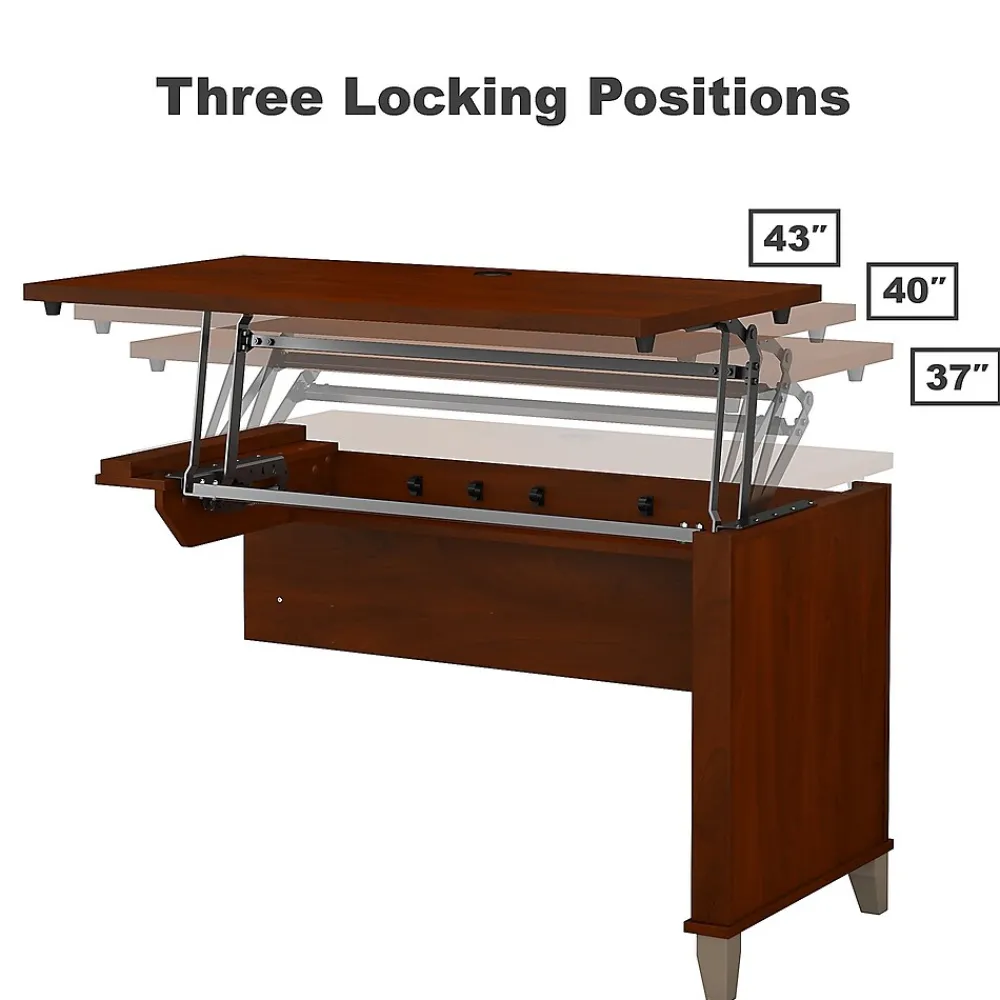 L-Desks*Bush Furniture Somerset 72"W 3 Position Sit to Stand L Shaped Desk, (SET014HC) Hansen Cherry