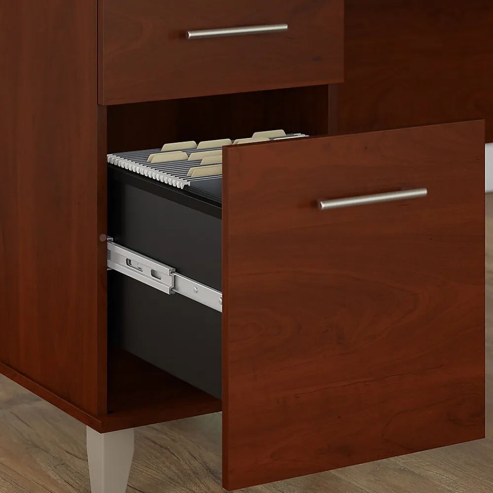 L-Desks*Bush Furniture Somerset 72"W 3 Position Sit to Stand L Shaped Desk, (SET014HC) Hansen Cherry