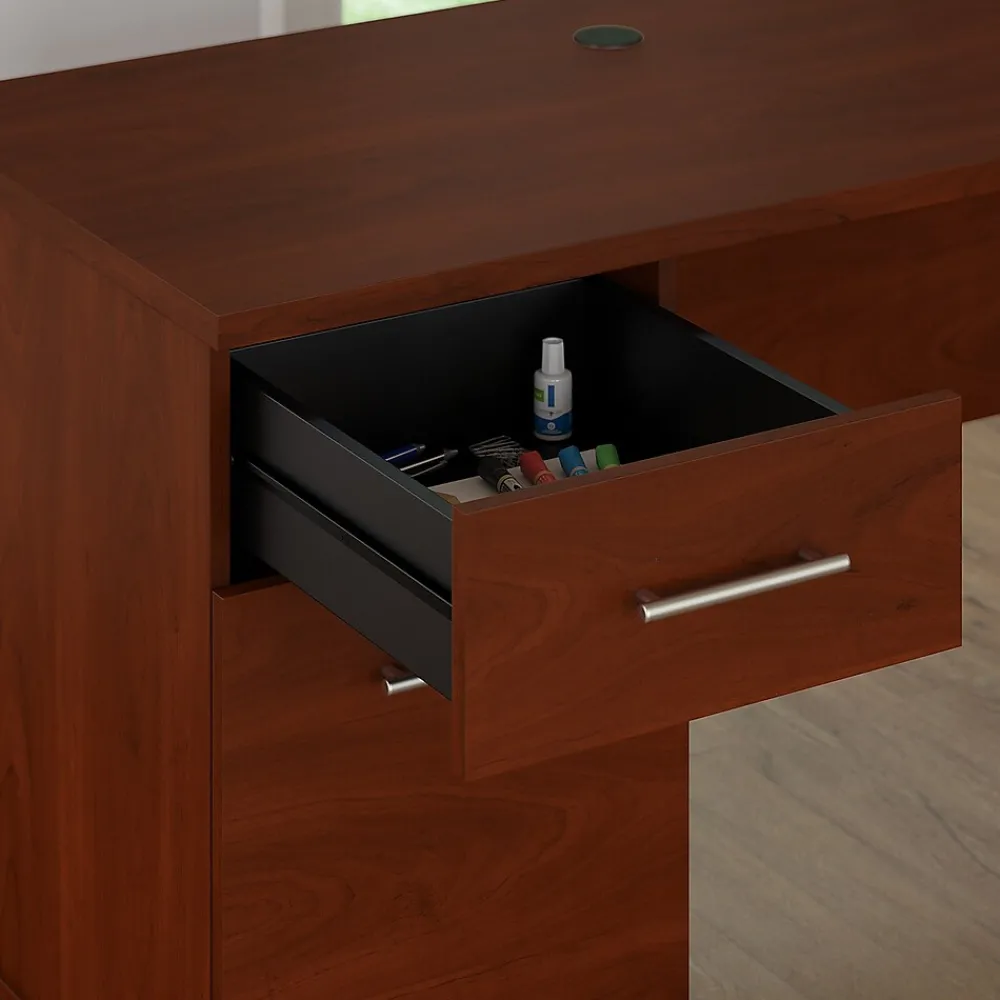 L-Desks*Bush Furniture Somerset 72"W 3 Position Sit to Stand L Shaped Desk, (SET014HC) Hansen Cherry