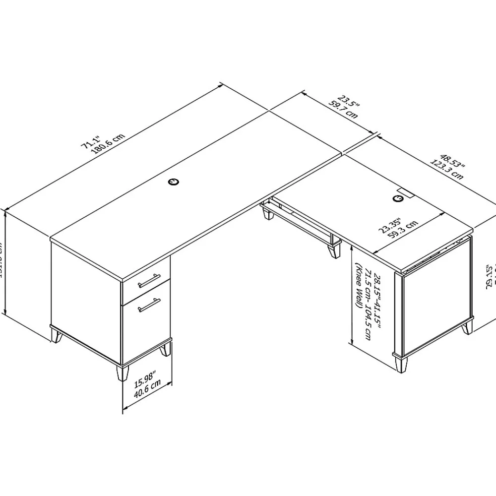 L-Desks*Bush Furniture Somerset 72"W 3 Position Sit to Stand L Shaped Desk, (SET014AG) Ash Gray