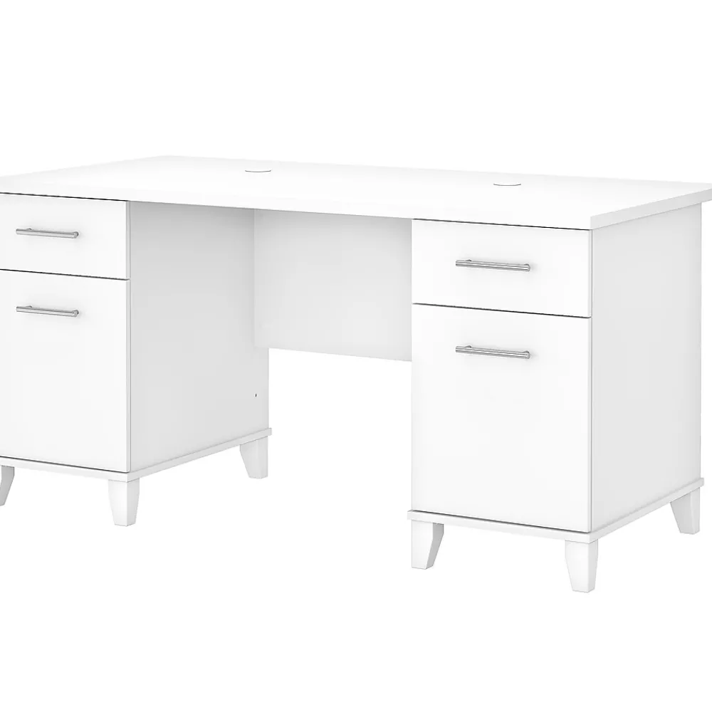 Office Desks*Bush Furniture Somerset 60"W Office Desk with Drawers, (WC81928K) White