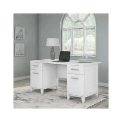 Office Desks*Bush Furniture Somerset 60"W Office Desk with Drawers, (WC81928K) White