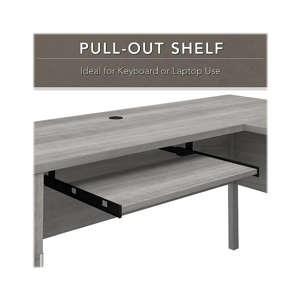 L-Desks*Bush Furniture Somerset 72"W L Shaped Desk with Hutch, (SET001PG) Platinum Gray
