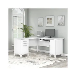 L-Desks*Bush Furniture Somerset 60"W L Shaped Desk with Storage, (WC81930K) White