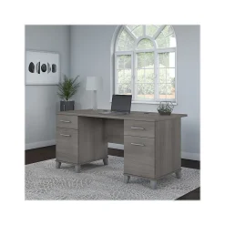 Computer Desks*Bush Furniture Somerset 60"W Office Desk with Drawers, (WC81228K) Platinum Gray