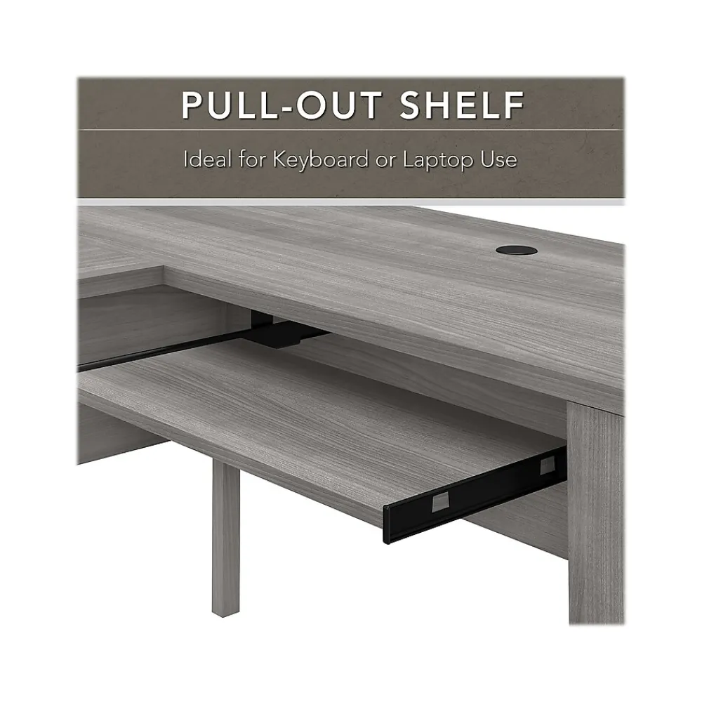 L-Desks*Bush Furniture Somerset 60"W L Shaped Desk with Storage, (WC81230K) Platinum Gray
