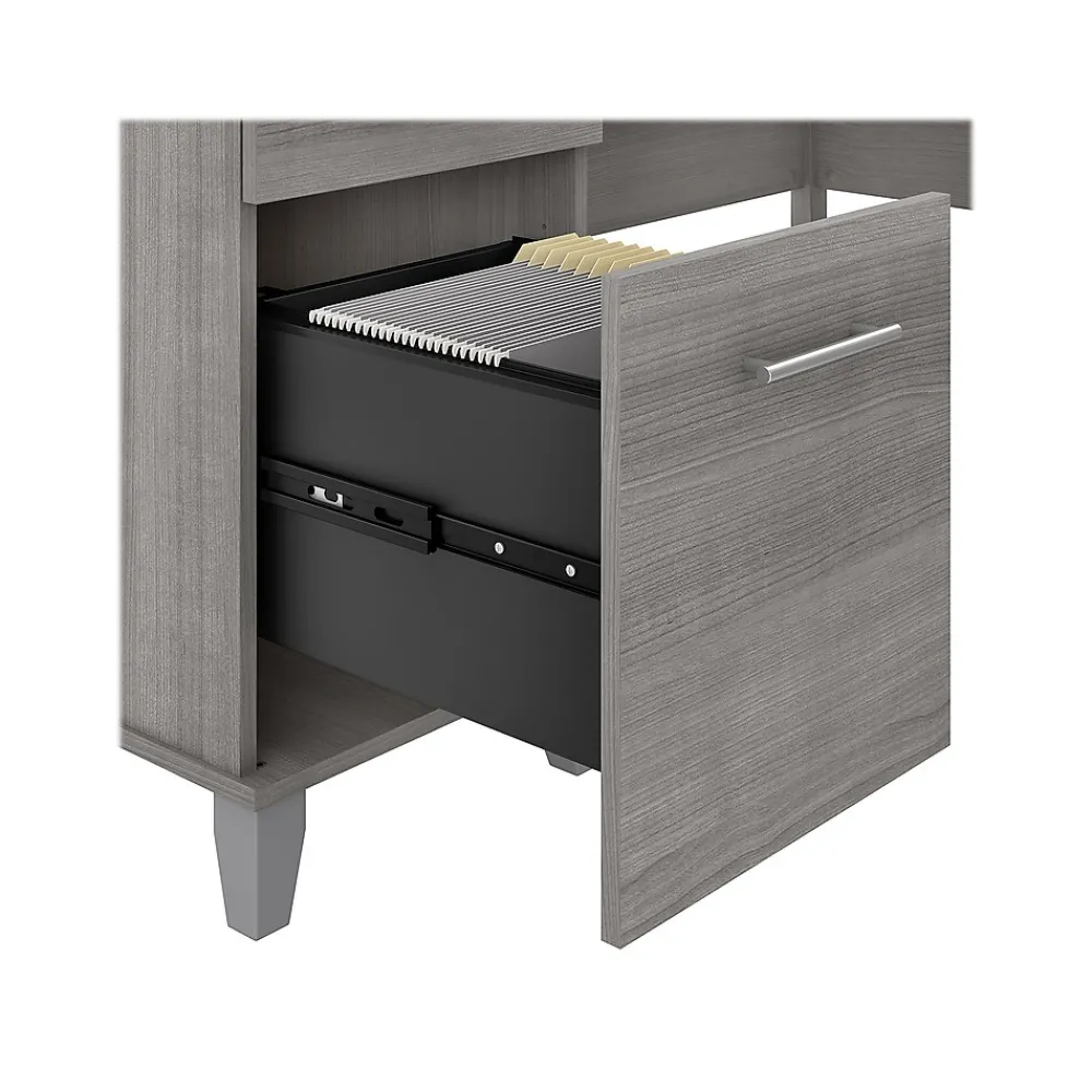 L-Desks*Bush Furniture Somerset 60"W L Shaped Desk with Storage, (WC81230K) Platinum Gray
