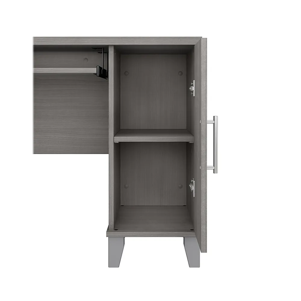 L-Desks*Bush Furniture Somerset 60"W L Shaped Desk with Storage, (WC81230K) Platinum Gray