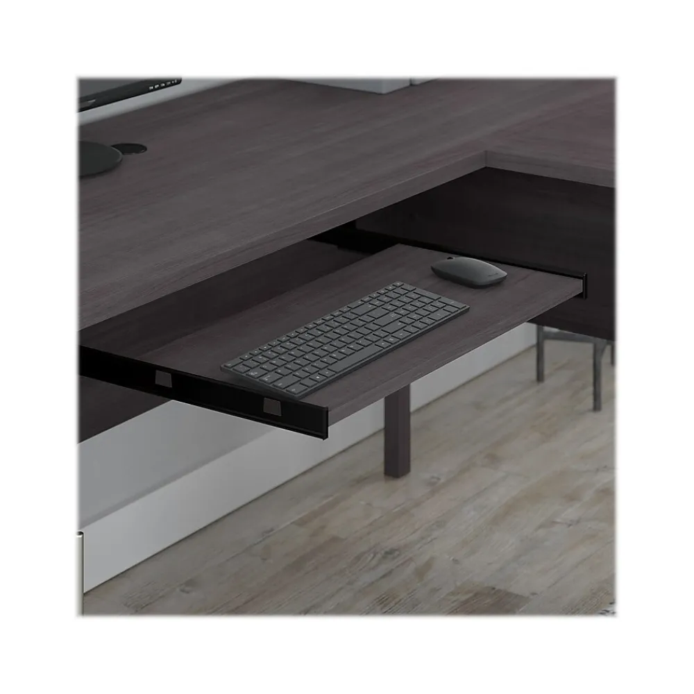 L-Desks*Bush Furniture Somerset 72"W L Shaped Desk with Hutch and 5 Shelf Bookcase, (SET011SG) Storm Gray