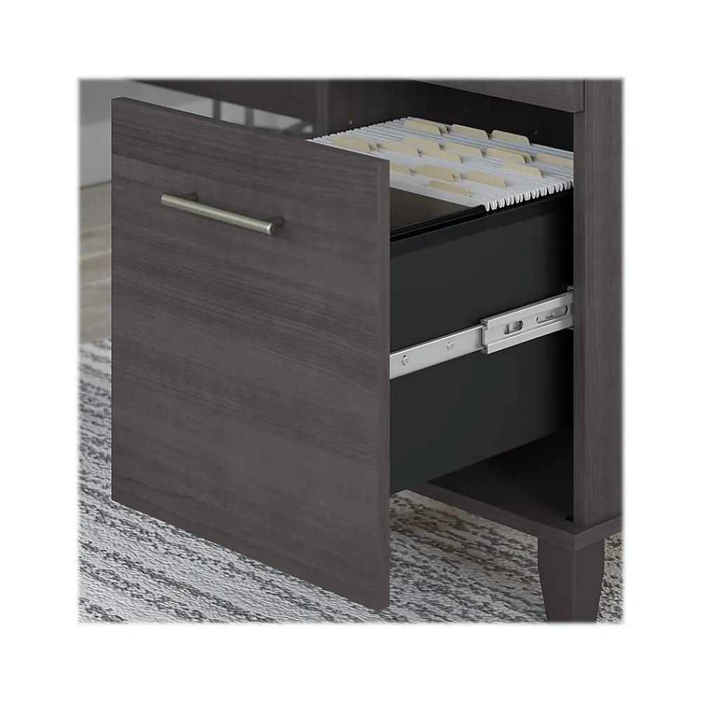 L-Desks*Bush Furniture Somerset 72"W L Shaped Desk with Hutch and 5 Shelf Bookcase, (SET011SG) Storm Gray