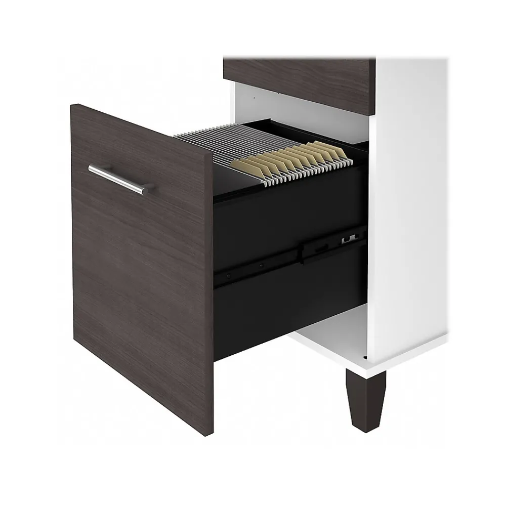 Computer Desks*Bush Furniture Somerset 72"W Office Desk with Drawers, (WC81072) Storm Gray/White