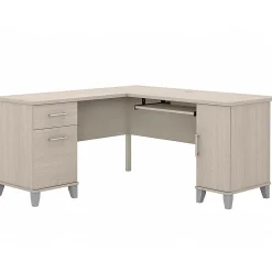 L-Desks*Bush Furniture Somerset 60"W L Shaped Desk with Storage, (WC81130K) Sand Oak