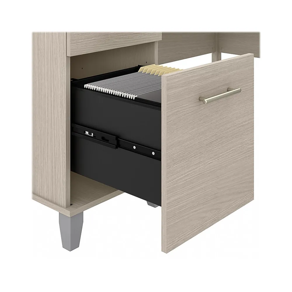 L-Desks*Bush Furniture Somerset 60"W L Shaped Desk with Storage, (WC81130K) Sand Oak