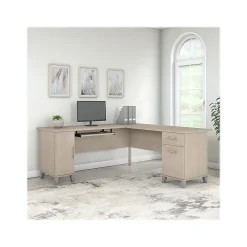Computer Desks*Bush Furniture Somerset 72"W L Shaped Desk with Storage, (WC81110K) Sand Oak