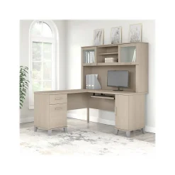 Computer Desks*Bush Furniture Somerset 60"W L Shaped Desk with Hutch, (SET002SO) Sand Oak