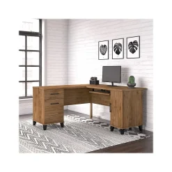 Computer Desks*Bush Furniture Somerset 60"W L Shaped Desk with Storage, (WC81330K) Fresh Walnut