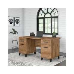 Computer Desks*Bush Furniture Somerset 60"W Office Desk with Drawers, (WC81328K) Fresh Walnut