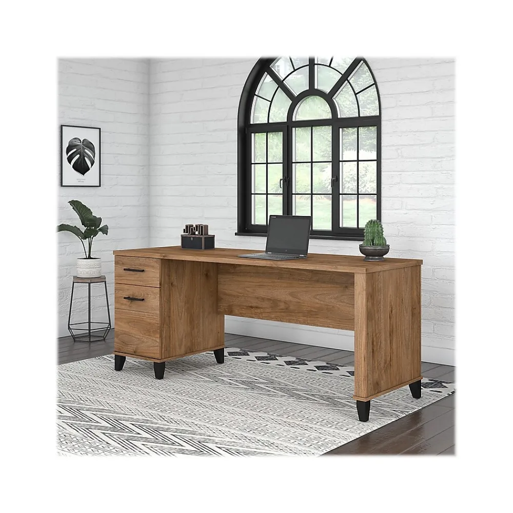 Computer Desks*Bush Furniture Somerset 72"W Office Desk with Drawers, (WC81372) Fresh Walnut