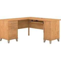 L-Desks*Bush Furniture Somerset 60"W L Shaped Desk with Storage, (WC81430K) Maple Cross