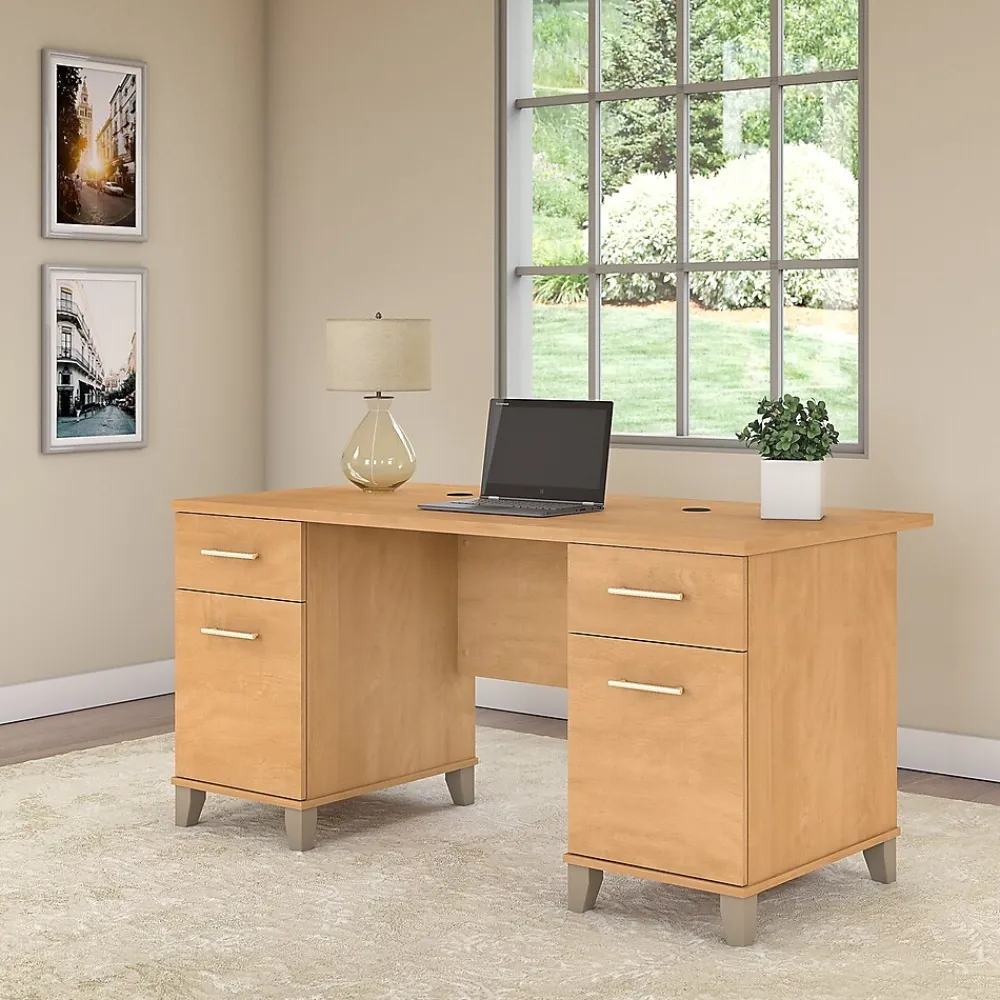 Office Desks*Bush Furniture Somerset 60"W Desk, (WC81428) Maple Cross