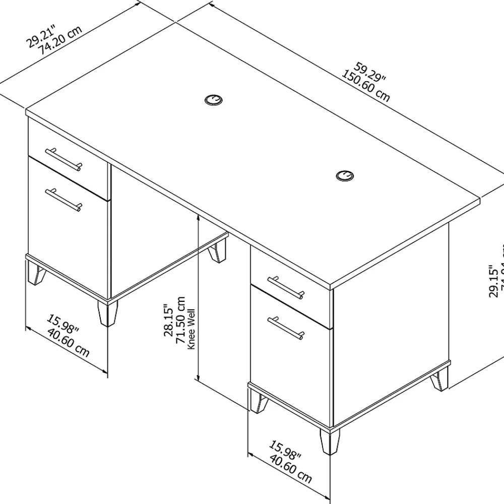 Office Desks*Bush Furniture Somerset 60"W Desk, (WC81428) Maple Cross