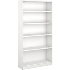 Bookcases*Bush Furniture Universal 72"H 5-Shelf Bookcase with Adjustable Shelves, Pure White (WL12417)