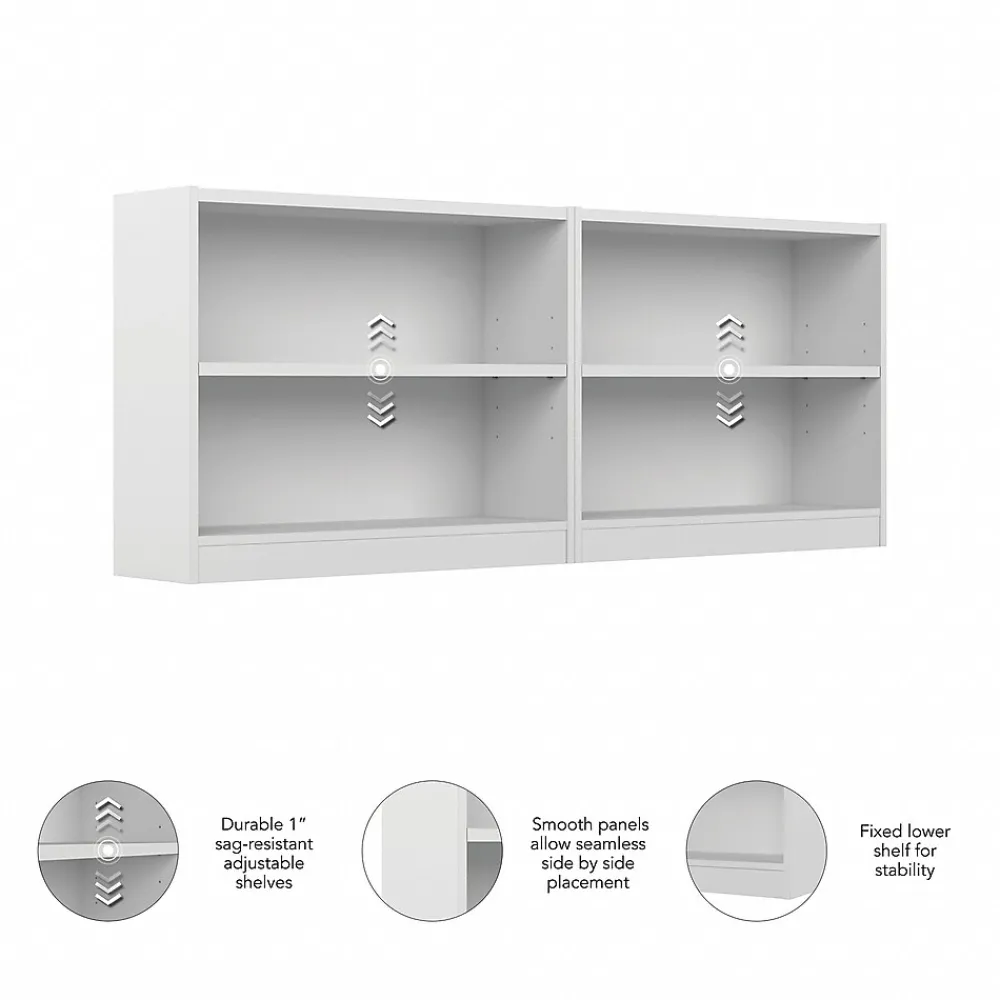 Bookcases*Bush Furniture Universal 30"H 2-Shelf Bookcase, Pure White, 2/Set (UB001PW)