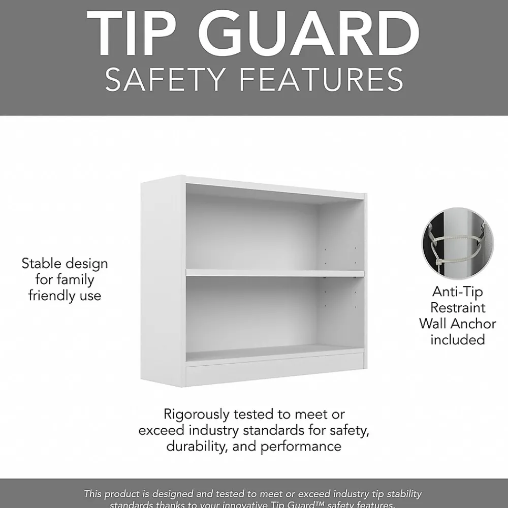 Bookcases*Bush Furniture Universal 30"H 2-Shelf Bookcase, Pure White, 2/Set (UB001PW)