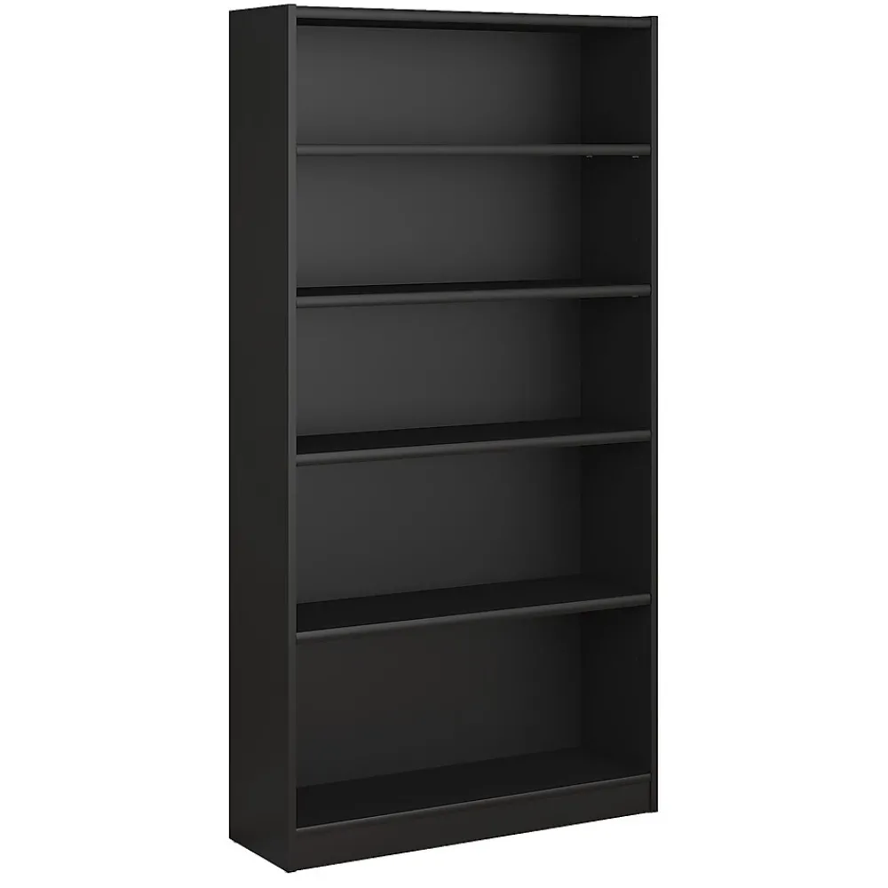 Bookcases*Bush Furniture Universal 72"H 5-Shelf Bookcase with Adjustable Shelves, Black (WL12436)