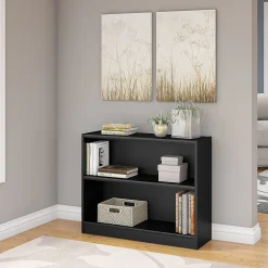 Bookcases*Bush Furniture Universal 30"H 2-Shelf Bookcase with Adjustable Shelf, Black Wood (WL12438)