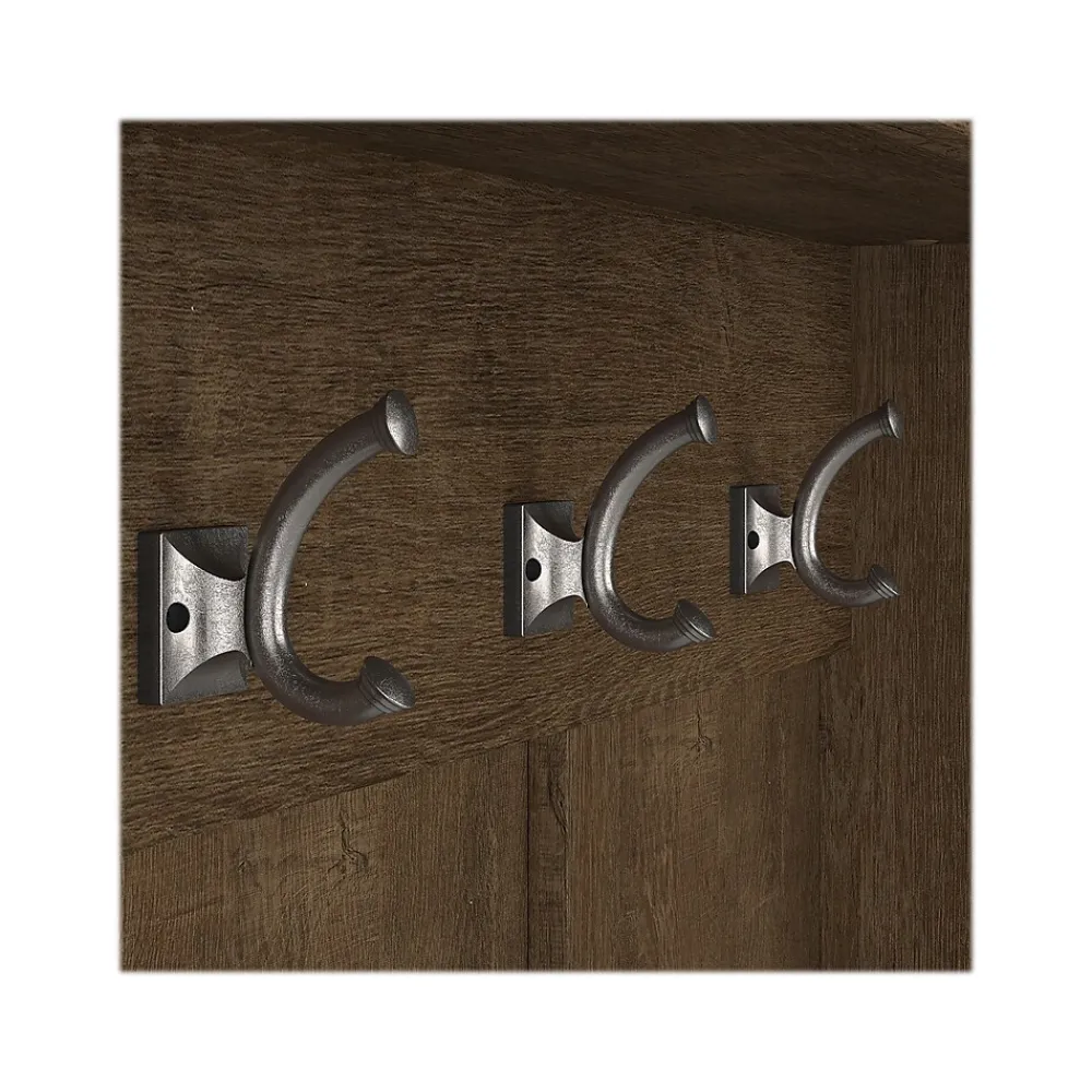 Storage Cabinets*Bush Furniture Woodland Entryway Storage Set with Hall Trees and Shoe Bench with Doors, Ash Brown (WDL011ABR)