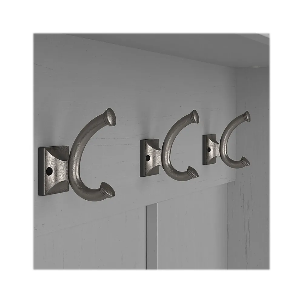 Storage Cabinets*Bush Furniture Woodland Entryway Storage Set with Hall Trees and Shoe Bench with Doors, Cape Cod Gray (WDL011CG)