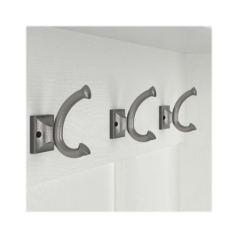 Storage Cabinets*Bush Furniture Woodland Full Entryway Storage Set with Coat Rack and Shoe Bench with Doors, White Ash (WDL013WAS)